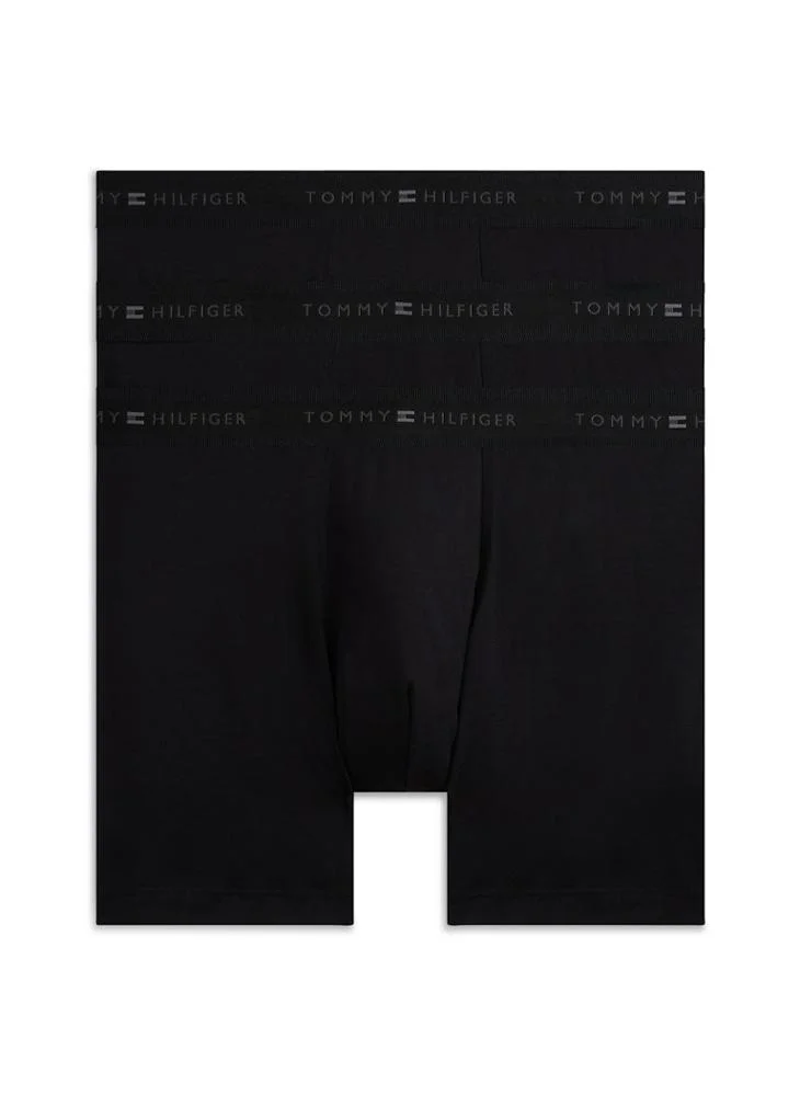 TOMMY HILFIGER 3-Pack Signature Logo Pima Boxer Briefs
